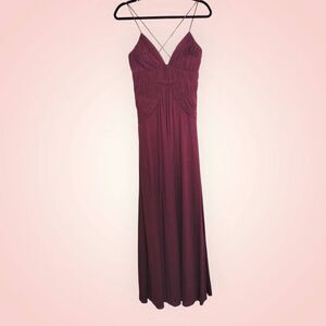 Laundry Shelli Segal Gown Sz 6 Burgundy Strappy Low Back‎ Jersey Knit Swiftie